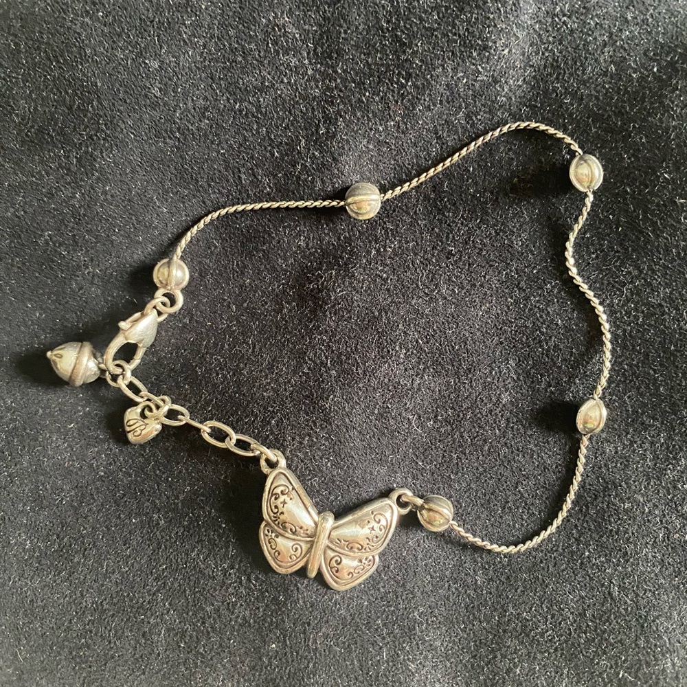 Elegant Silver Butterfly Anklet